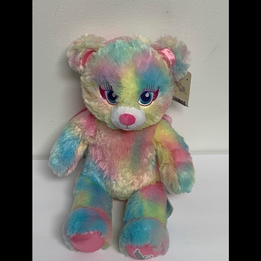 Build a Bear | Hearts and Hugs Bear Blue Purple Pink Scented 16" BAB Plush
